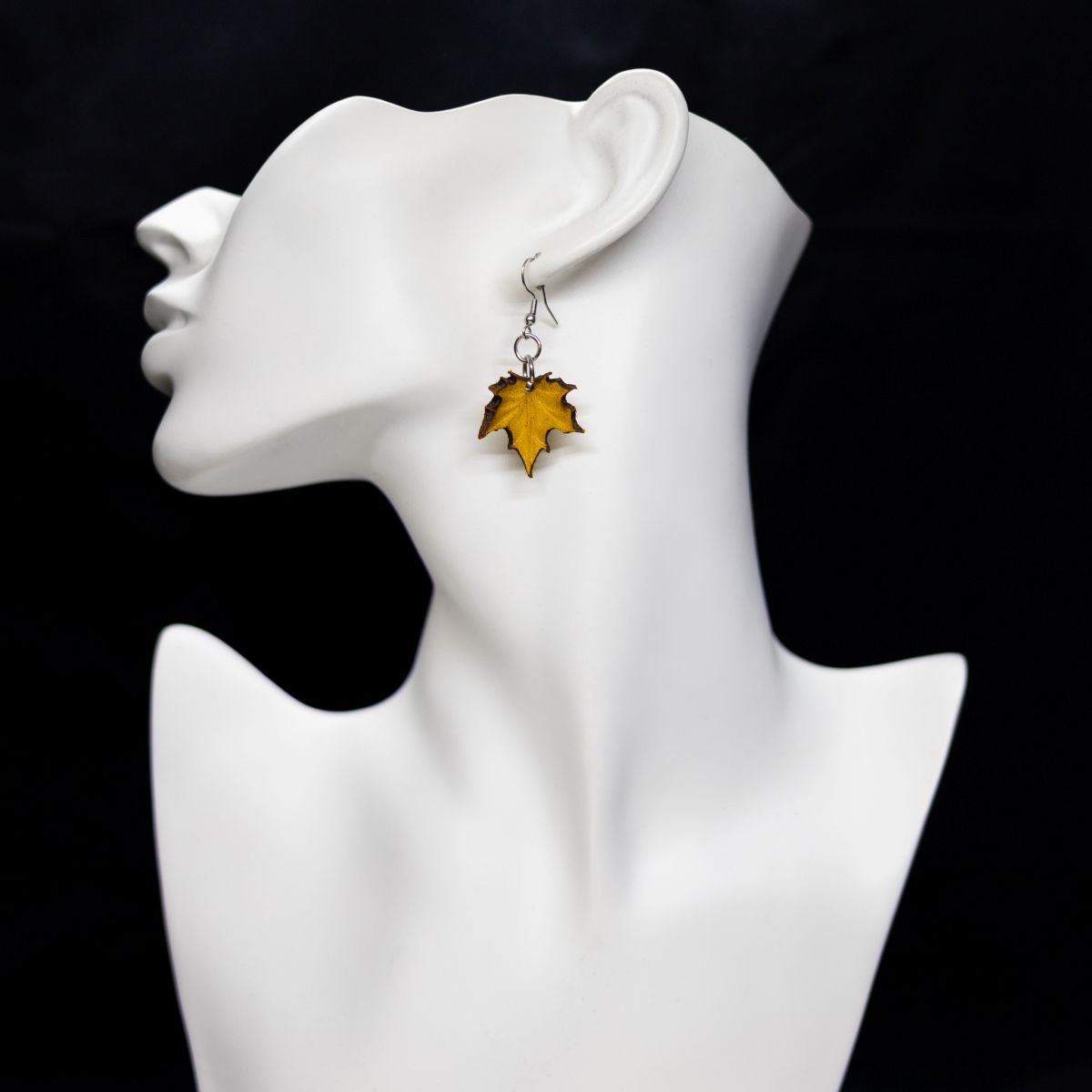 Vaahteranlehtikorvis, aitoa nahkaa - Keltainen, Pieni