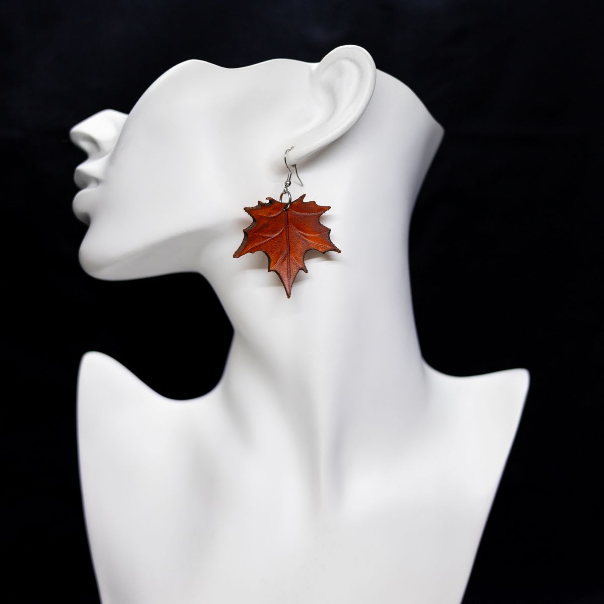 Vaahteranlehtikorvis, aitoa nahkaa - Oranssi-ruskea, Iso