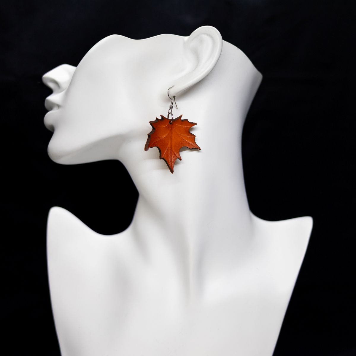 Vaahteranlehtikorvis, aitoa nahkaa - Oranssi, Iso